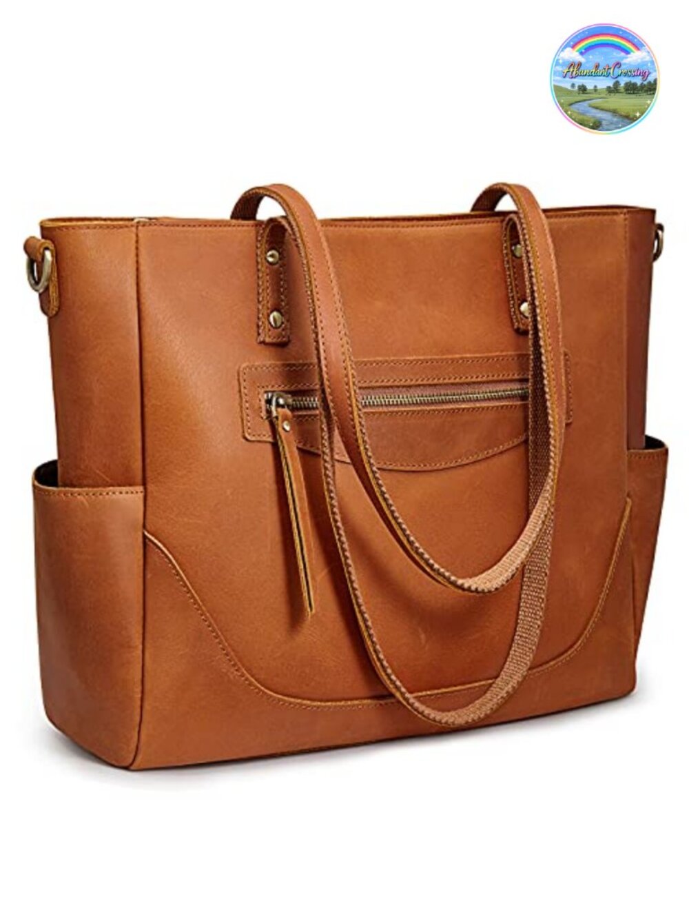 Genuine Leather Vintage Tote Shoulder Crossbody Purse Large Fits 15.6 Laptop
